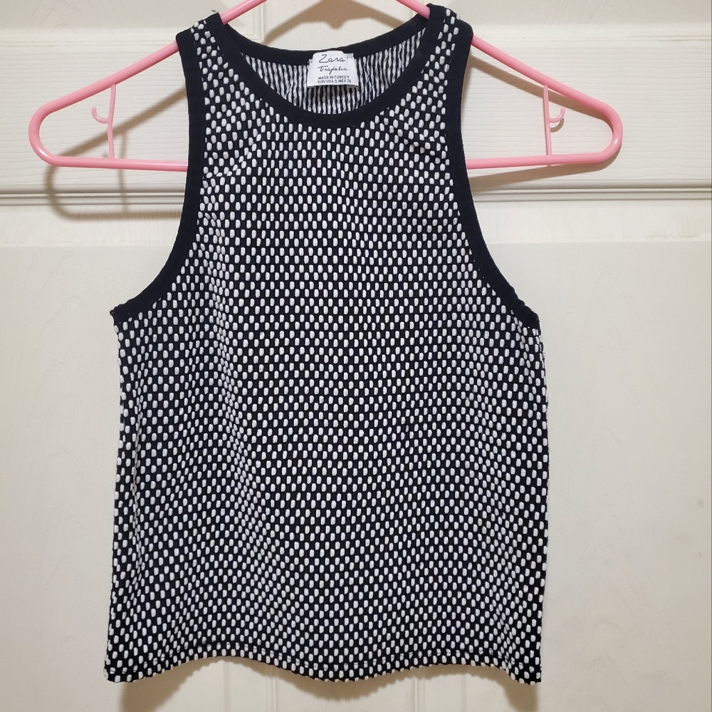 Zara Trafaluc Tank Top, Size S, Black & White
